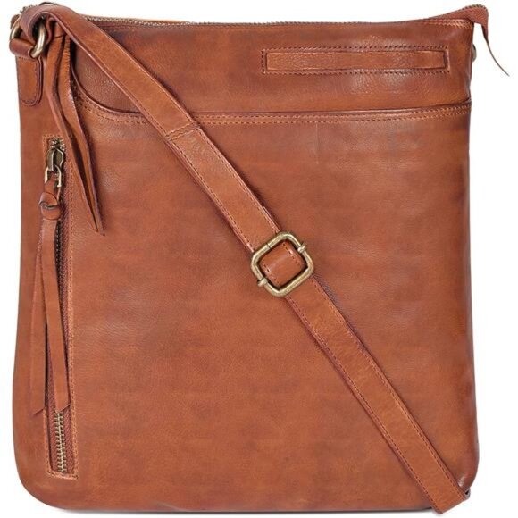 Leather Crossbody Bags for Women - Ladies Sling Handbags - Medium Cross body